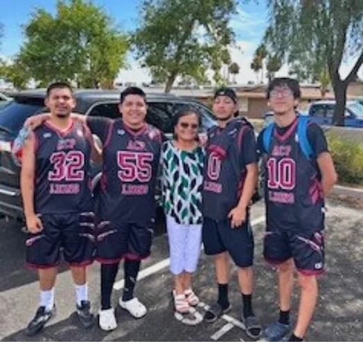 ACP Lions basketball players in uniform