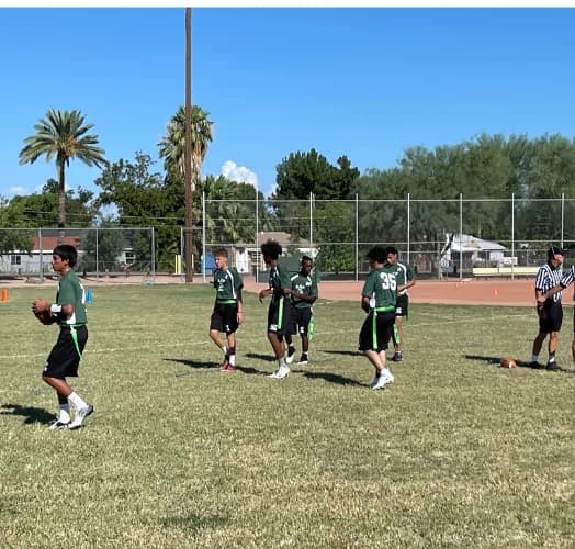 ACP flag football game on the field